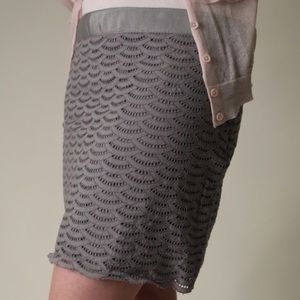 J. Crew Factory Gray Fan Eyelet Lace Skirt // 12